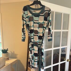 Geometric Patterned Dress - Multicolor